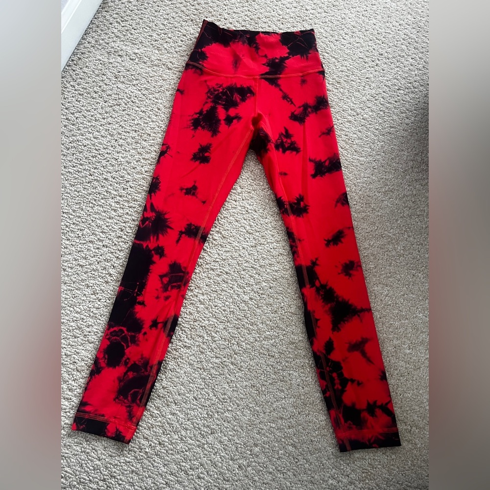 lululemon athletica Leggings - Red and Black Tie-Dye